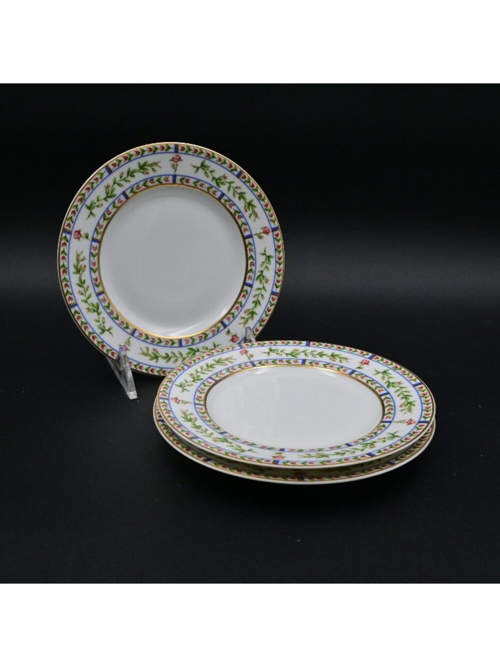 A. Raynaud & Co Limoges France Histoire De Roses Porcelain Bread Plates Set Of 3